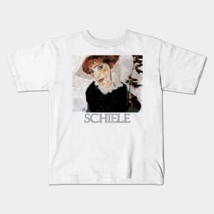 Portrait of Wally by Egon Schiele Kids T-Shirt